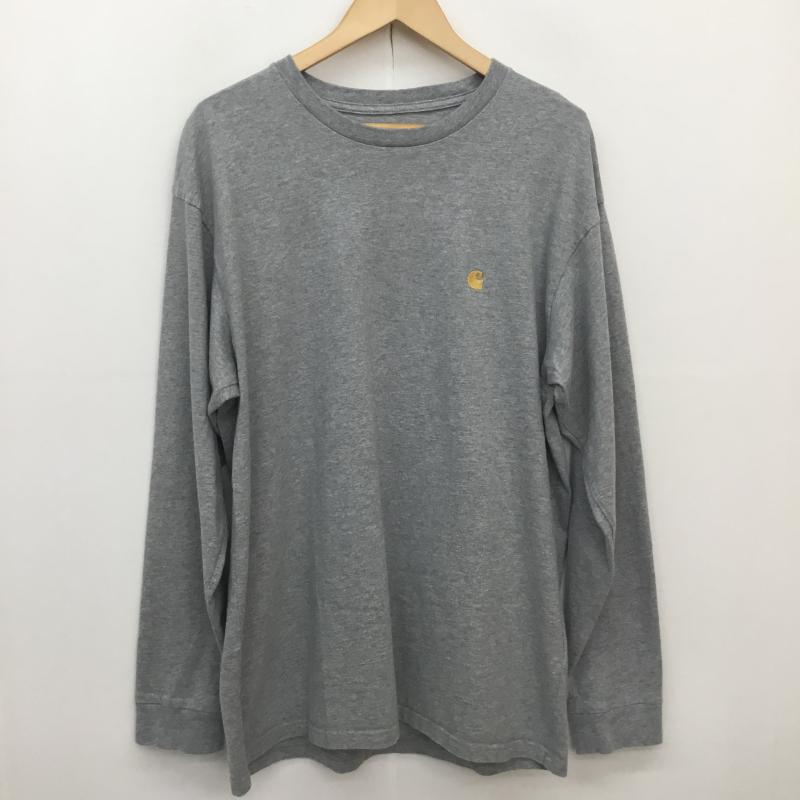 カーハート Carhartt Tシャツ 長袖 carhartt L/S CHASE T-SHIRT Gray / Gold L ワンポイント 灰 / グレー / gray メンズ USED 古着 中古 10154547