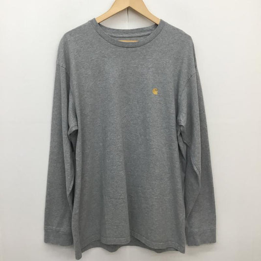カーハート Carhartt Tシャツ 長袖 carhartt L/S CHASE T-SHIRT Gray / Gold L ワンポイント 灰 / グレー / gray メンズ USED 古着 中古 10154547