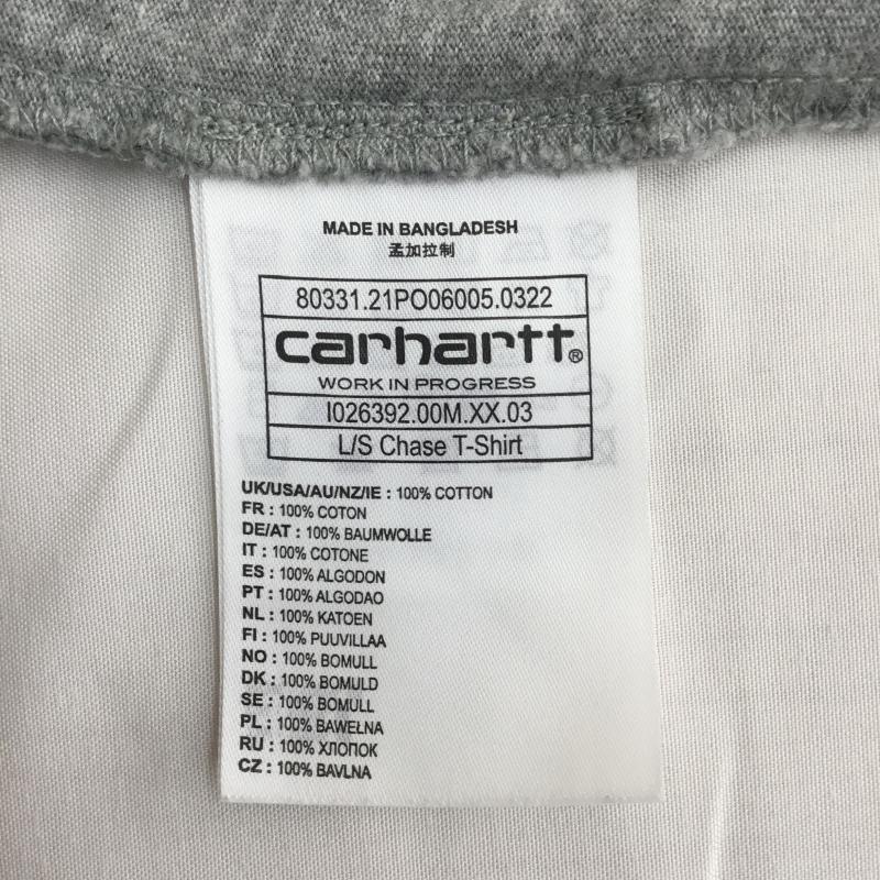 カーハート Carhartt Tシャツ 長袖 carhartt L/S CHASE T-SHIRT Gray / Gold L ワンポイント 灰 / グレー / gray メンズ USED 古着 中古 10154547