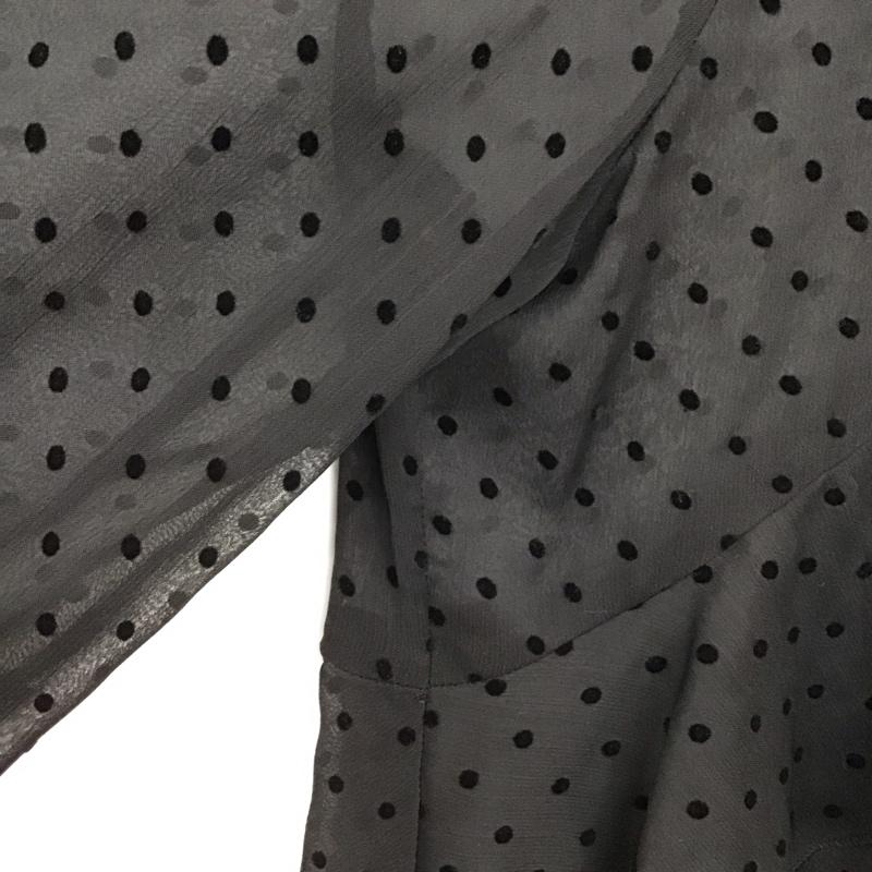 ザラ ZARA シャツ、ブラウス 長袖 長袖シャツ フリルシャツ プルオーバー L 総柄 黒 / ブラック / black レディース USED 古着 中古 10154551