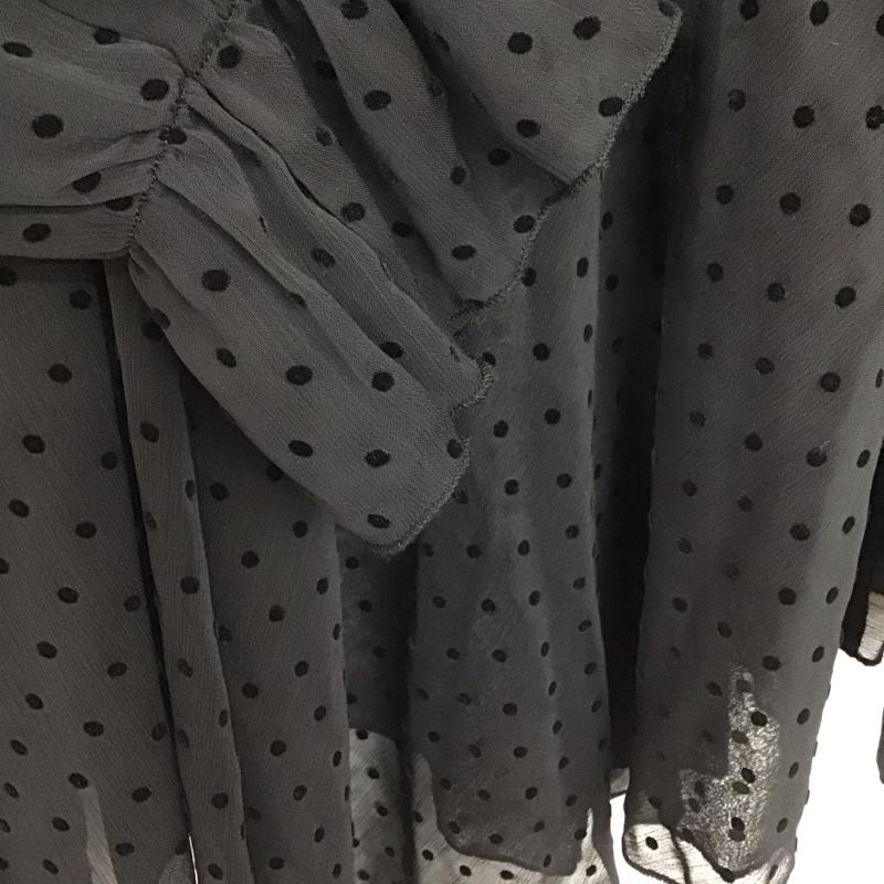 ザラ ZARA シャツ、ブラウス 長袖 長袖シャツ フリルシャツ プルオーバー L 総柄 黒 / ブラック / black レディース USED 古着 中古 10154551
