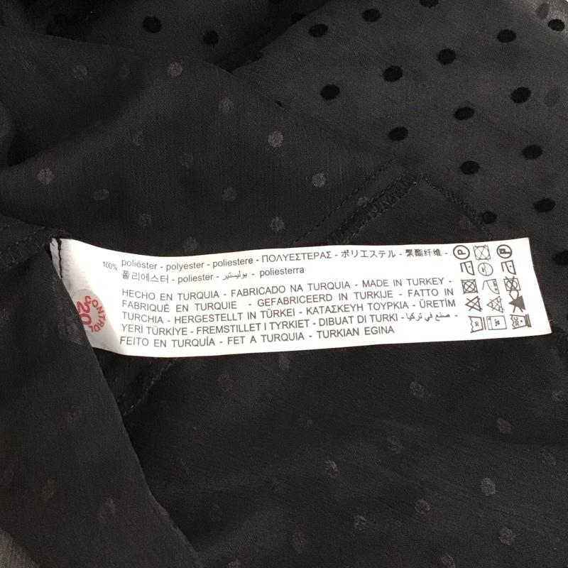 ザラ ZARA シャツ、ブラウス 長袖 長袖シャツ フリルシャツ プルオーバー L 総柄 黒 / ブラック / black レディース USED 古着 中古 10154551