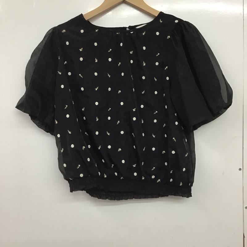 エヘカソポ ehka sopo カットソー 半袖 半袖カットソー プルオーバーシャツ FREE 刺繍 黒 / ブラック / black レディース USED 古着 中古 10154555