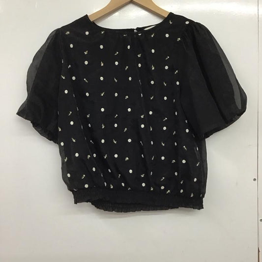 エヘカソポ ehka sopo カットソー 半袖 半袖カットソー プルオーバーシャツ FREE 刺繍 黒 / ブラック / black レディース USED 古着 中古 10154555