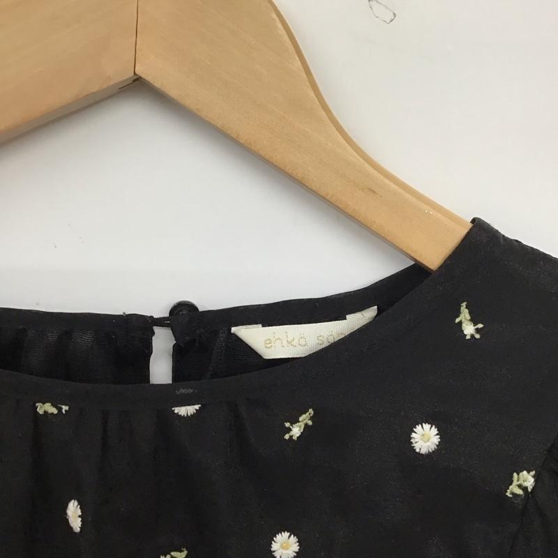 エヘカソポ ehka sopo カットソー 半袖 半袖カットソー プルオーバーシャツ FREE 刺繍 黒 / ブラック / black レディース USED 古着 中古 10154555