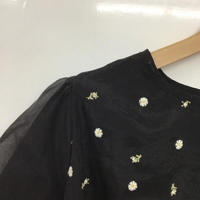 エヘカソポ ehka sopo カットソー 半袖 半袖カットソー プルオーバーシャツ FREE 刺繍 黒 / ブラック / black レディース USED 古着 中古 10154555