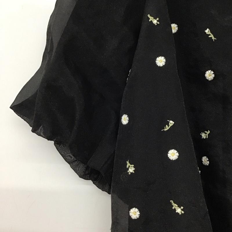 エヘカソポ ehka sopo カットソー 半袖 半袖カットソー プルオーバーシャツ FREE 刺繍 黒 / ブラック / black レディース USED 古着 中古 10154555