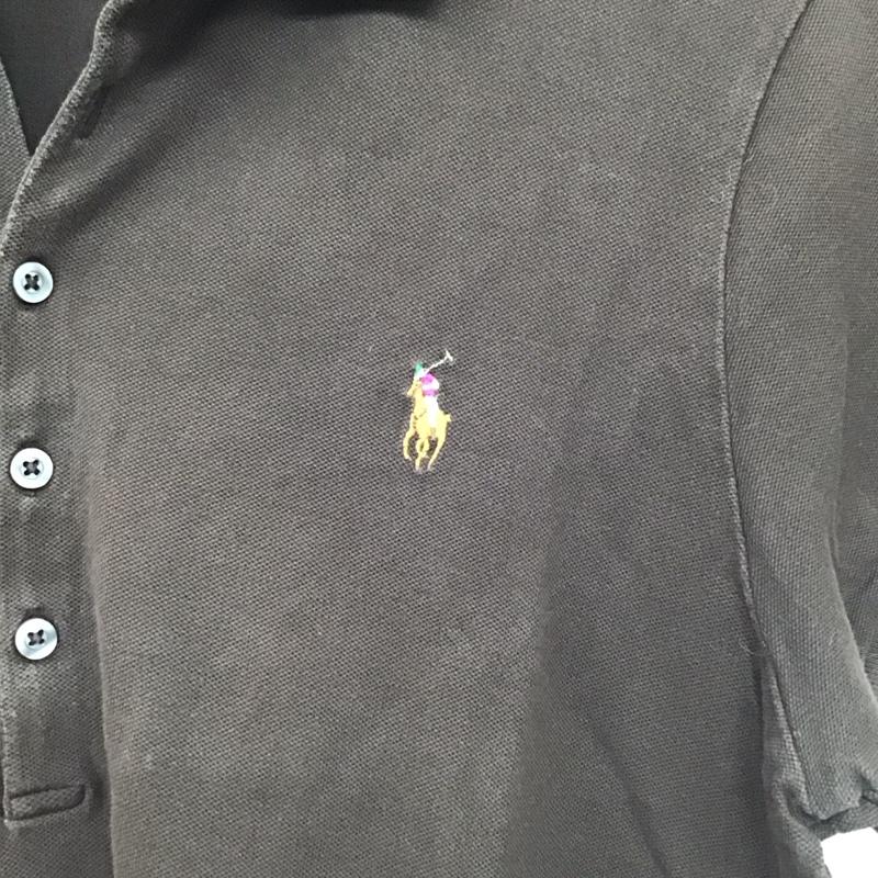 ラルフローレン RALPHLAUREN ポロシャツ 半袖 半袖ポロシャツ カラーシャツ 半袖カットソー XL ロゴ、文字 茶 / ブラウン / brown レディース USED 古着 中古 10154561