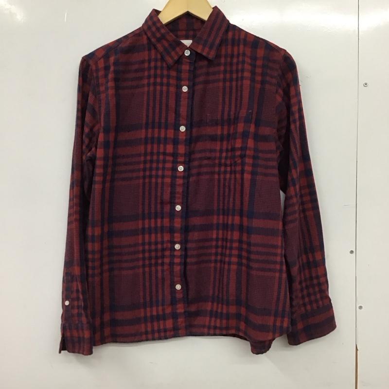 ザノースフェイス THE NORTH FACE シャツ、ブラウス 長袖 nrw61706 ネルシャツ チェックシャツ L チェック 赤 / レッド / red X 紺 / ネイビー / navy レディース USED 古着 中古 10154562