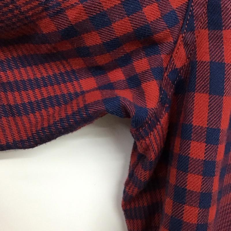 ザノースフェイス THE NORTH FACE シャツ、ブラウス 長袖 nrw61706 ネルシャツ チェックシャツ L チェック 赤 / レッド / red X 紺 / ネイビー / navy レディース USED 古着 中古 10154562