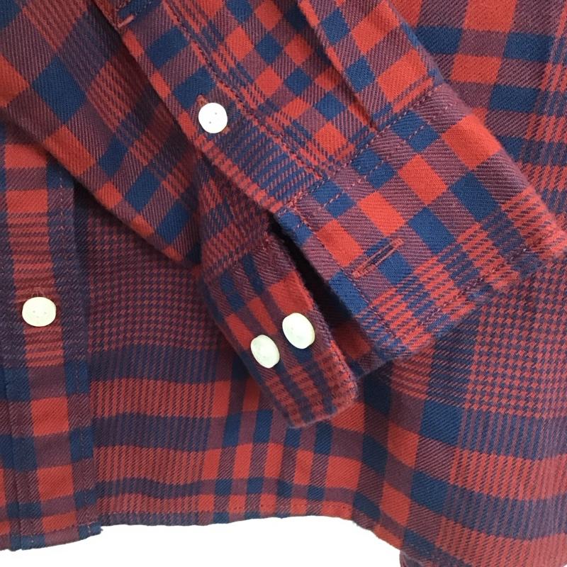 ザノースフェイス THE NORTH FACE シャツ、ブラウス 長袖 nrw61706 ネルシャツ チェックシャツ L チェック 赤 / レッド / red X 紺 / ネイビー / navy レディース USED 古着 中古 10154562