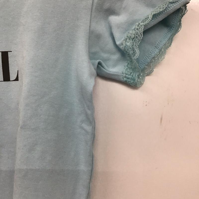 エックスガール X-girl Tシャツ 半袖 半袖カットソー プリントTシャツ クルーネックカットソー S ロゴ、文字 水色 / ライトブルー / レディース USED 古着 中古 10154567