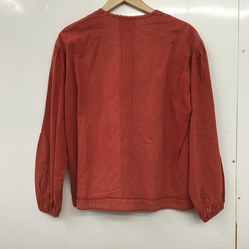 ピンクハウス PINK HOUSE シャツ、ブラウス 長袖 長袖シャツ フロントボタン ノーカラーシャツ 刺繍 赤 / レッド / red レディース USED 古着 中古 10154568