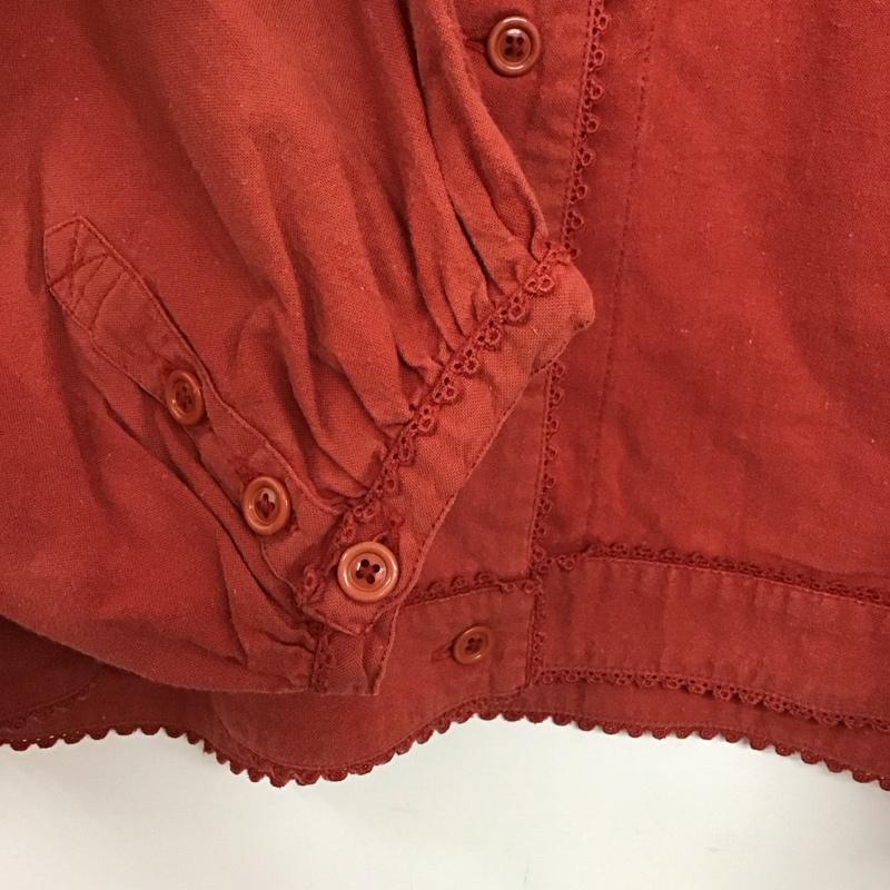 ピンクハウス PINK HOUSE シャツ、ブラウス 長袖 長袖シャツ フロントボタン ノーカラーシャツ 刺繍 赤 / レッド / red レディース USED 古着 中古 10154568
