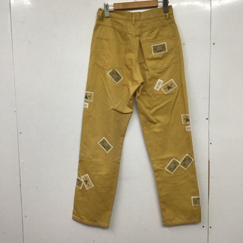ピンクハウス PINK HOUSE パンツ デニム、ジーンズ カジュアルパンツ ワイドパンツ L ロゴ、文字 黄 / イエロー / yellow レディース USED 古着 中古 10154573