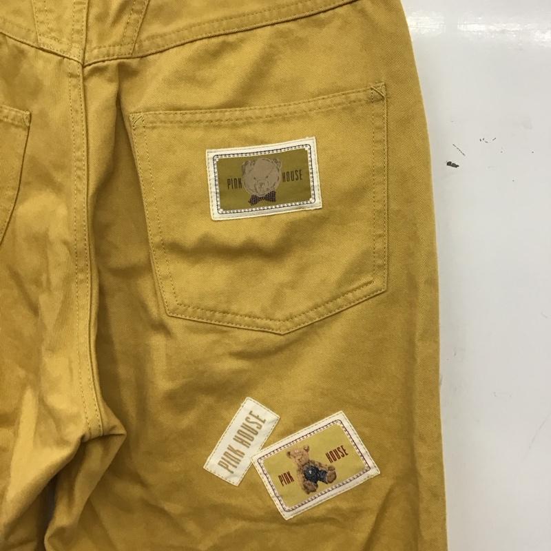 ピンクハウス PINK HOUSE パンツ デニム、ジーンズ カジュアルパンツ ワイドパンツ L ロゴ、文字 黄 / イエロー / yellow レディース USED 古着 中古 10154573