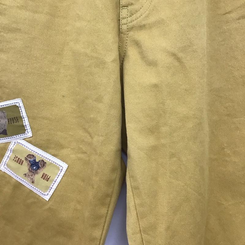 ピンクハウス PINK HOUSE パンツ デニム、ジーンズ カジュアルパンツ ワイドパンツ L ロゴ、文字 黄 / イエロー / yellow レディース USED 古着 中古 10154573