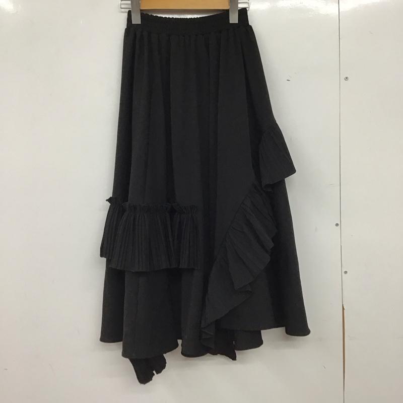 チュクラ chuclla スカート ひざ丈スカート ロングスカート フレアスカート 無地 黒 / ブラック / black レディース USED 古着 中古 10154574
