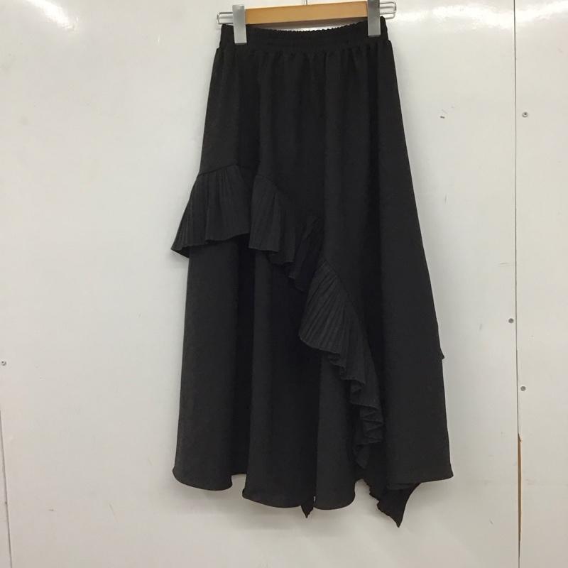 チュクラ chuclla スカート ひざ丈スカート ロングスカート フレアスカート 無地 黒 / ブラック / black レディース USED 古着 中古 10154574