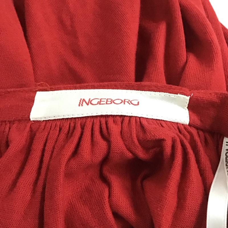 インゲボルグ INGEBORG スカート ひざ丈スカート フレアスカート カジュアルスカート 無地 赤 / レッド / red レディース USED 古着 中古 10154575