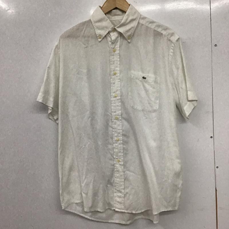 ラコステ LACOSTE シャツ、ブラウス 半袖 半袖シャツ カラーシャツ ボタンダウンシャツ 4 ロゴ、文字 白 / ホワイト / white メンズ USED 古着 中古 10154580