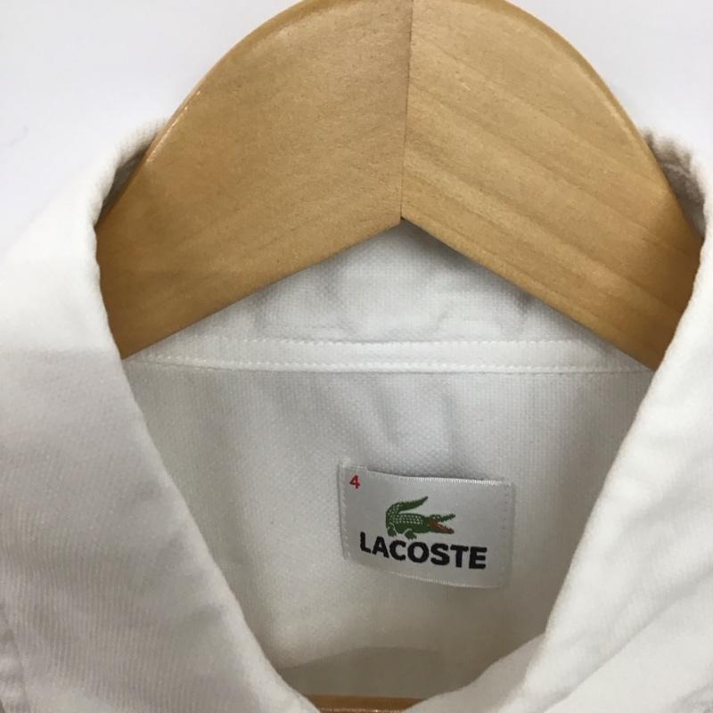 ラコステ LACOSTE シャツ、ブラウス 半袖 半袖シャツ カラーシャツ ボタンダウンシャツ 4 ロゴ、文字 白 / ホワイト / white メンズ USED 古着 中古 10154580