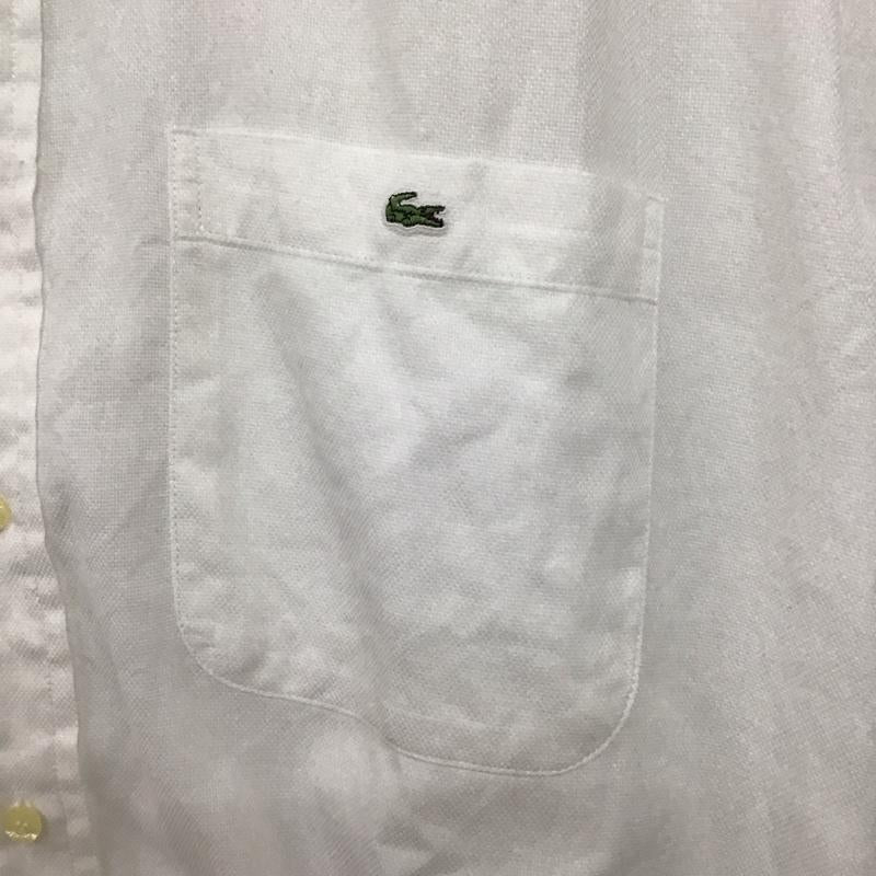 ラコステ LACOSTE シャツ、ブラウス 半袖 半袖シャツ カラーシャツ ボタンダウンシャツ 4 ロゴ、文字 白 / ホワイト / white メンズ USED 古着 中古 10154580