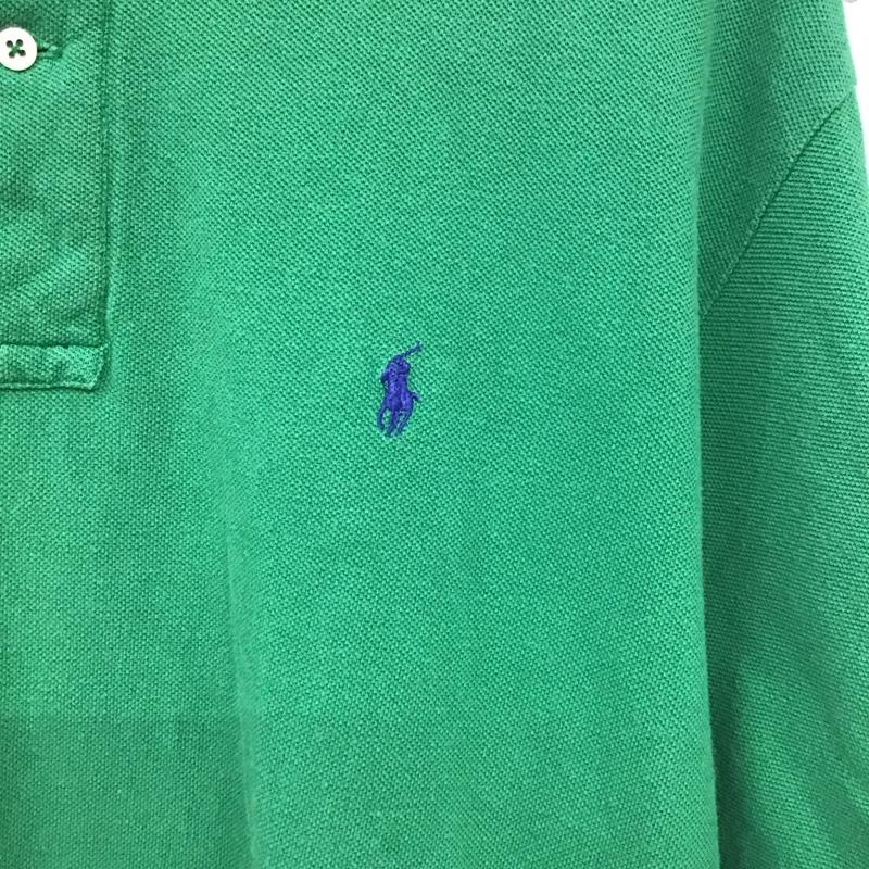 ポロバイラルフローレン Polo by RALPH LAUREN ポロシャツ 半袖 半袖ポロシャツ カラーシャツ 半袖カットソー L ロゴ、文字 緑 / グリーン / green メンズ USED 古着 中古 10154582