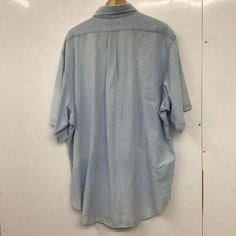 ポロバイラルフローレン Polo by RALPH LAUREN シャツ、ブラウス 半袖 半袖シャツ 無地シャツ ボタンダウンシャツ XXL ロゴ、文字 水色 / ライトブルー / メンズ USED 古着 中古 10154583
