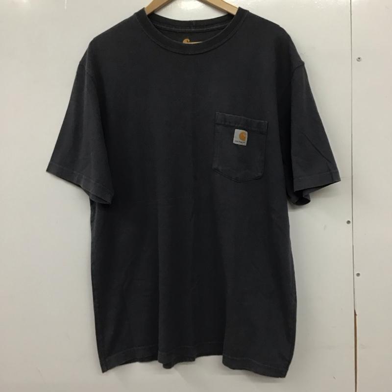 カーハート Carhartt Tシャツ 半袖 半袖カットソー プリントTシャツ クルーネックカットソー M ロゴ、文字 ダークグレー / ダークグレー / メンズ USED 古着 中古 10154584