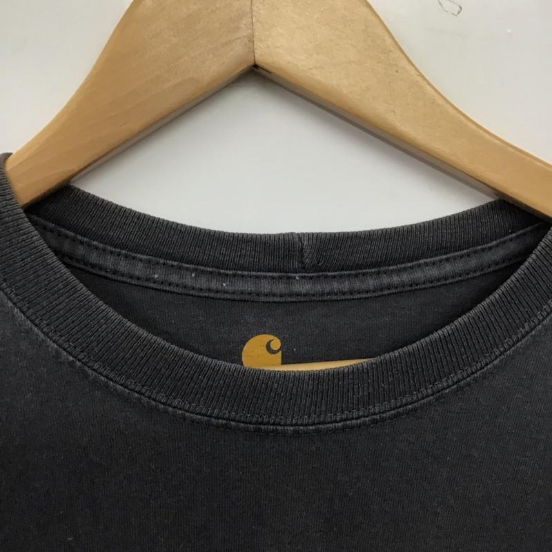 カーハート Carhartt Tシャツ 半袖 半袖カットソー プリントTシャツ クルーネックカットソー M ロゴ、文字 ダークグレー / ダークグレー / メンズ USED 古着 中古 10154584