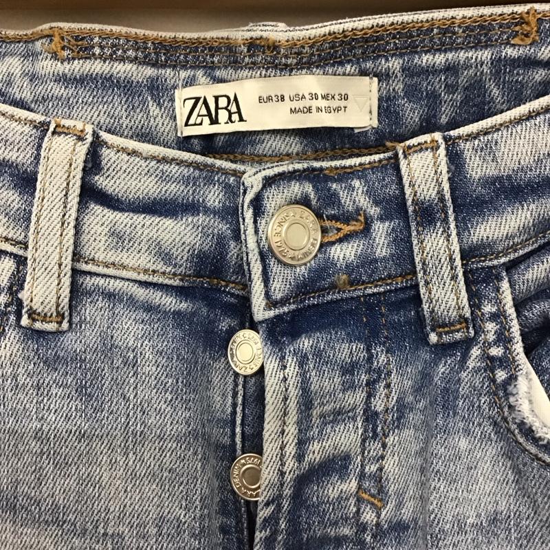 ザラ ZARA パンツ デニム、ジーンズ デニムパンツ スリムパンツ カジュアルパンツ ストレッチパンツ 38 ダメージ加工 インディゴ / インディゴ / Indigo メンズ USED 古着 中古 10154589