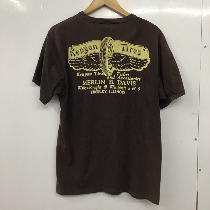 デラックスウエア DELUXEWARE Tシャツ 半袖 半袖カットソー プリントTシャツ クルーネックカットソー L ロゴ、文字 茶 / ブラウン / brown メンズ USED 古着 中古 10154592