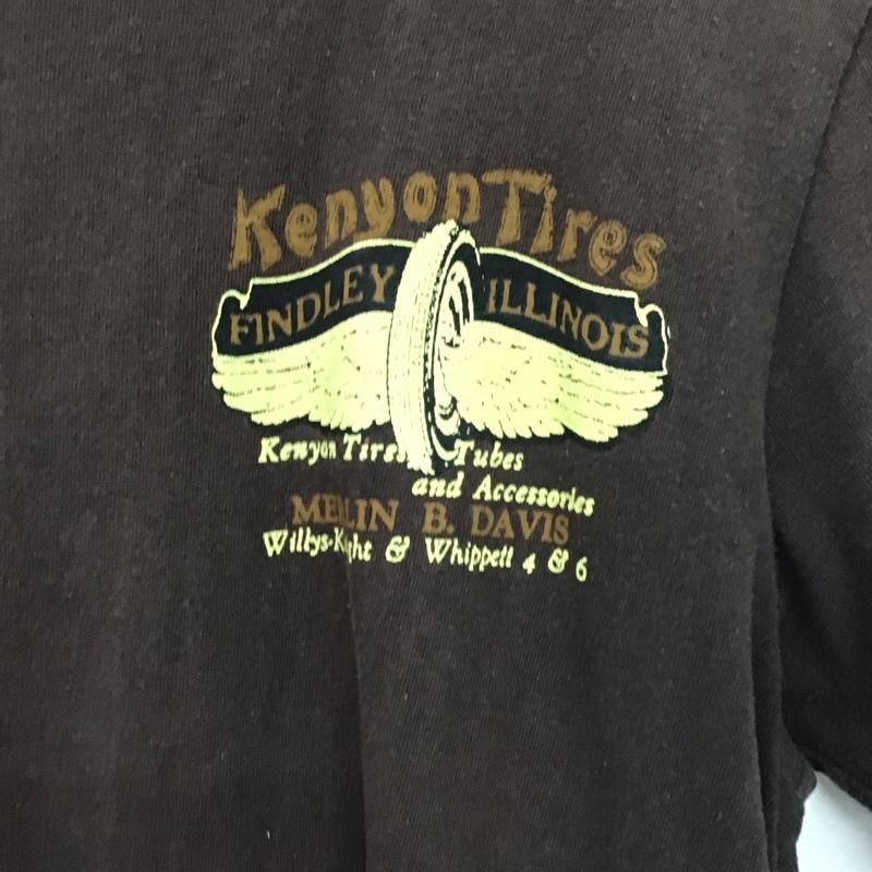 デラックスウエア DELUXEWARE Tシャツ 半袖 半袖カットソー プリントTシャツ クルーネックカットソー L ロゴ、文字 茶 / ブラウン / brown メンズ USED 古着 中古 10154592