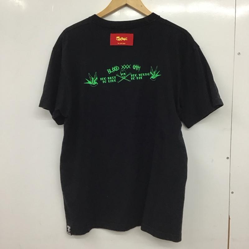 クリームソーダ CREAMSODA Tシャツ 半袖 半袖カットソー プリントTシャツ クルーネックカットソー XL プリント 黒 / ブラック / black メンズ USED 古着 中古 10154593