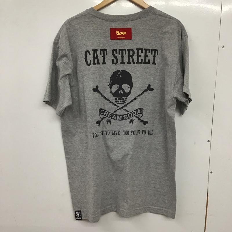 クリームソーダ CREAMSODA Tシャツ 半袖 半袖カットソー プリントTシャツ クルーネックカットソー XL プリント 灰 / グレー / gray メンズ USED 古着 中古 10154594