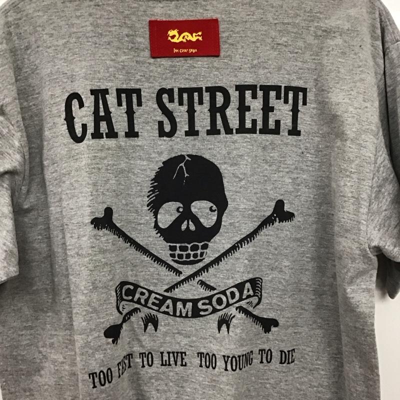 クリームソーダ CREAMSODA Tシャツ 半袖 半袖カットソー プリントTシャツ クルーネックカットソー XL プリント 灰 / グレー / gray メンズ USED 古着 中古 10154594