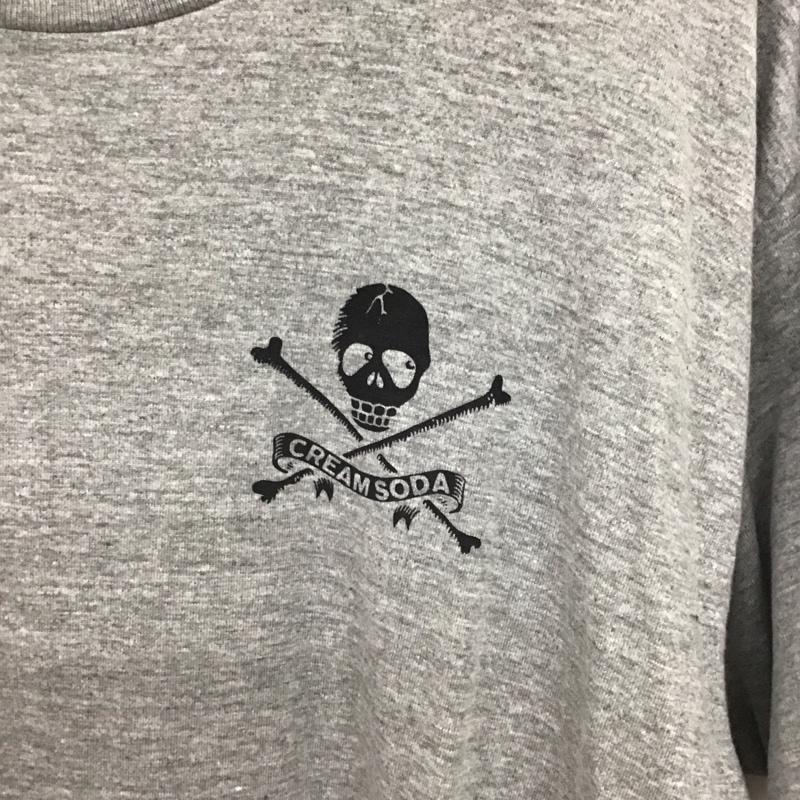 クリームソーダ CREAMSODA Tシャツ 半袖 半袖カットソー プリントTシャツ クルーネックカットソー XL プリント 灰 / グレー / gray メンズ USED 古着 中古 10154594