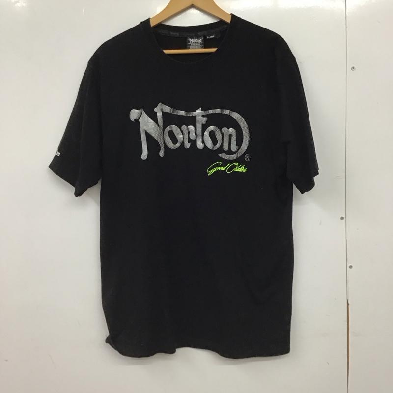 ノートン Norton Tシャツ 半袖 半袖カットソー プリントTシャツ クルーネックカットソー XL ロゴ、文字 黒 / ブラック / black メンズ USED 古着 中古 10154595