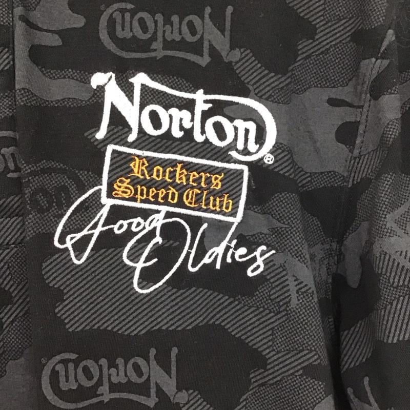 ノートン Norton ポロシャツ 半袖 半袖ポロシャツ カラーシャツ 半袖カットソー XXL プリント ダークグレー / ダークグレー / メンズ USED 古着 中古 10154597