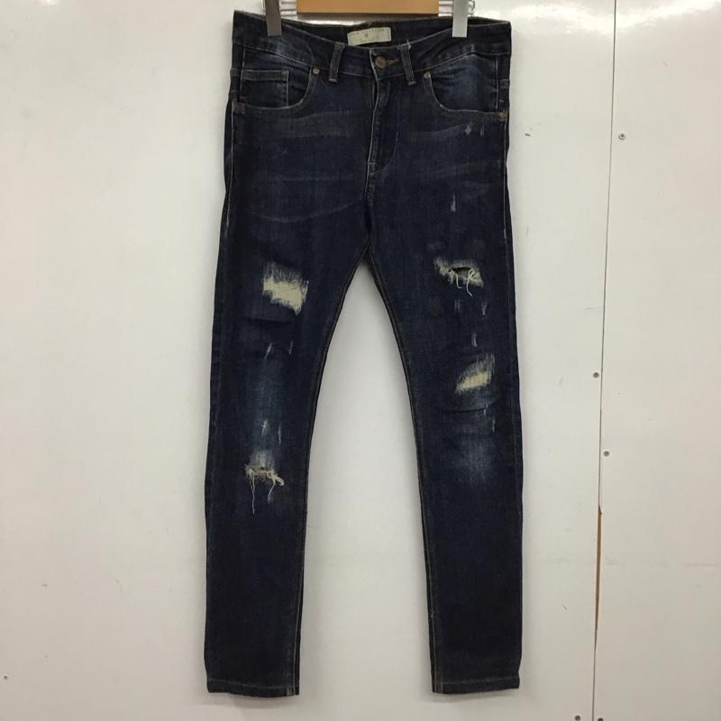 ザラメン ZARA MAN パンツ デニム、ジーンズ デニムパンツ スリムパンツ カジュアルパンツ ストレッチパンツ 38 ダメージ加工 インディゴ / インディゴ / Indigo メンズ USED 古着 中古 10154604