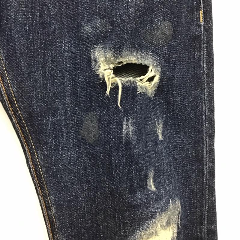 ザラメン ZARA MAN パンツ デニム、ジーンズ デニムパンツ スリムパンツ カジュアルパンツ ストレッチパンツ 38 ダメージ加工 インディゴ / インディゴ / Indigo メンズ USED 古着 中古 10154604