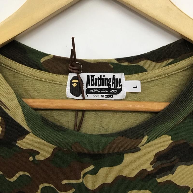 アベイシングエイプ A BATHING APE Tシャツ 半袖 半袖カットソー プリントTシャツ クルーネックカットソー L カモフラージュ柄・迷彩 マルチカラー / マルチカラー / multicolor メンズ USED 古着 中古 10154606