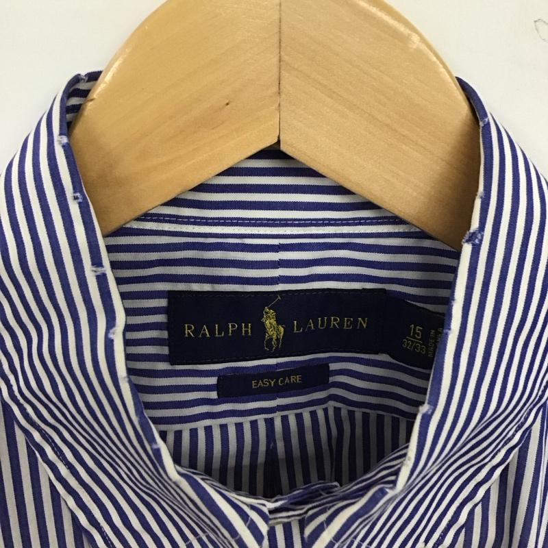 ラルフローレン RALPHLAUREN シャツ、ブラウス 長袖 長袖シャツ ストライプシャツ カラーシャツ ストライプ 白 / ホワイト / white X 青 / ブルー / blue メンズ USED 古着 中古 10154609