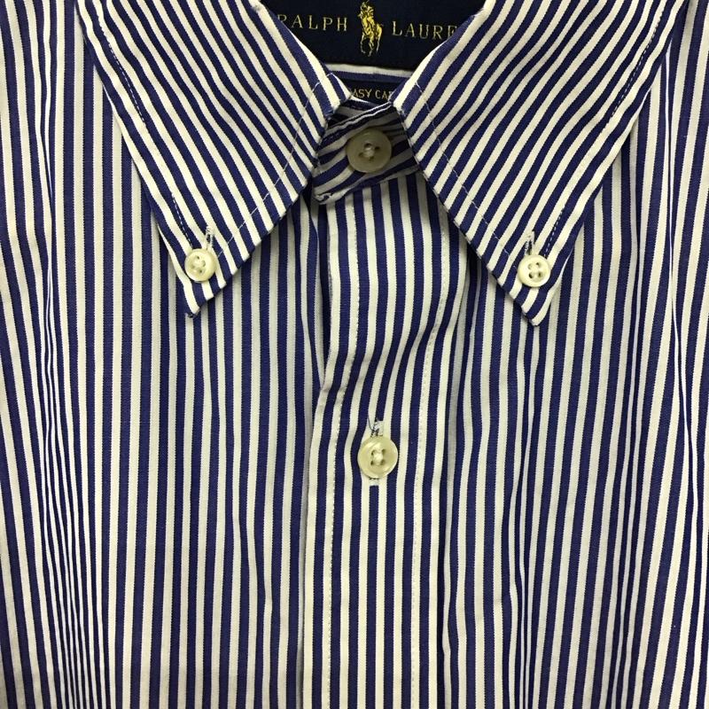 ラルフローレン RALPHLAUREN シャツ、ブラウス 長袖 長袖シャツ ストライプシャツ カラーシャツ ストライプ 白 / ホワイト / white X 青 / ブルー / blue メンズ USED 古着 中古 10154609