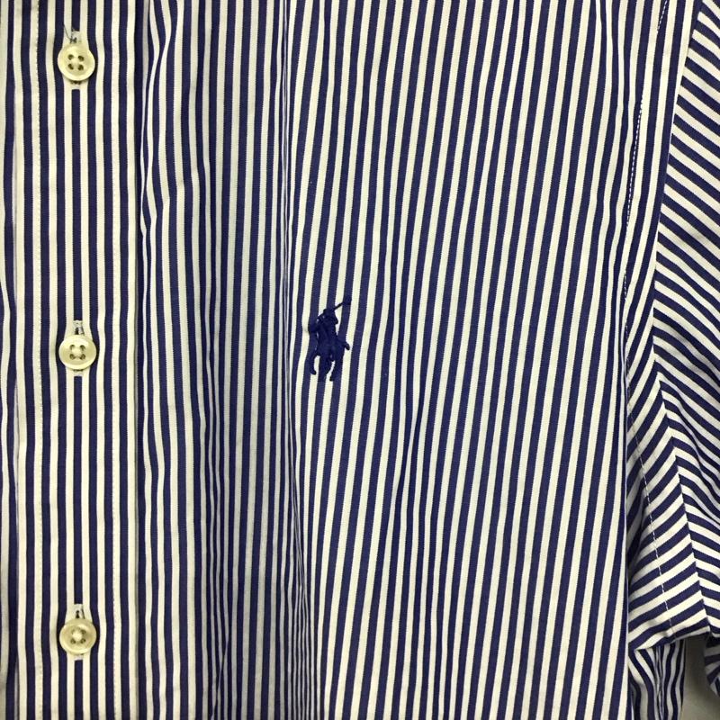 ラルフローレン RALPHLAUREN シャツ、ブラウス 長袖 長袖シャツ ストライプシャツ カラーシャツ ストライプ 白 / ホワイト / white X 青 / ブルー / blue メンズ USED 古着 中古 10154609