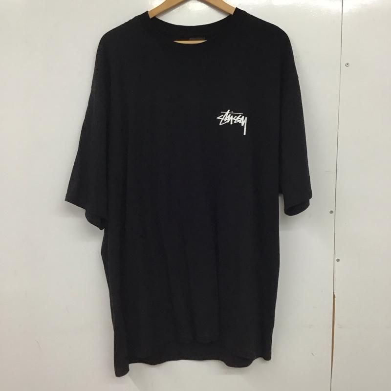 ステューシー STUSSY Tシャツ 半袖 半袖カットソー プリントTシャツ クルーネックカットソー XL ロゴ、文字 黒 / ブラック / black メンズ USED 古着 中古 10154610