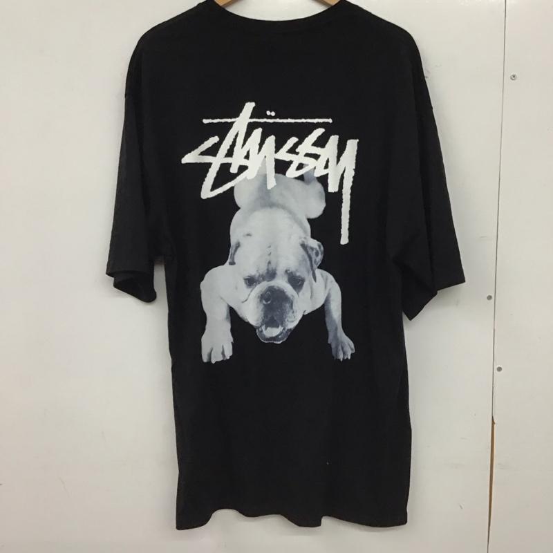 ステューシー STUSSY Tシャツ 半袖 半袖カットソー プリントTシャツ クルーネックカットソー XL ロゴ、文字 黒 / ブラック / black メンズ USED 古着 中古 10154610