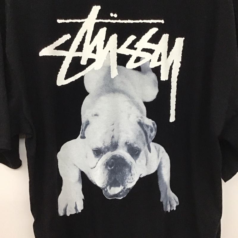 ステューシー STUSSY Tシャツ 半袖 半袖カットソー プリントTシャツ クルーネックカットソー XL ロゴ、文字 黒 / ブラック / black メンズ USED 古着 中古 10154610