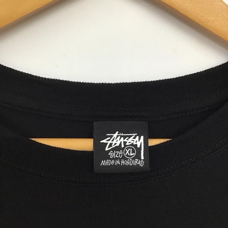 ステューシー STUSSY Tシャツ 半袖 半袖カットソー プリントTシャツ クルーネックカットソー XL ロゴ、文字 黒 / ブラック / black メンズ USED 古着 中古 10154610